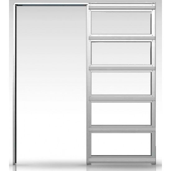 100mm Single Pocket Door - White Frame - Black Hardware - AX National - Doors OnlineDeanta