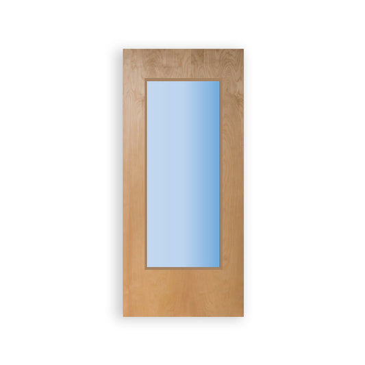 Fully Glazed Vision Panel FD30 Fire - Flush Birch Veneer