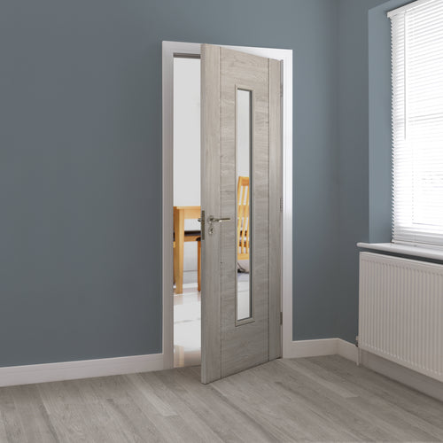 Alabama Light Grey Glazed Laminate Internal Door