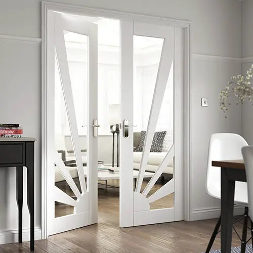 Aurora Clear Glazed White Internal Door