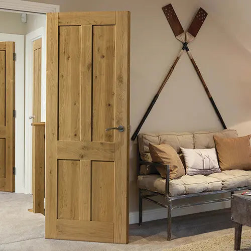 Rustic Oak 4 Panel Internal Door