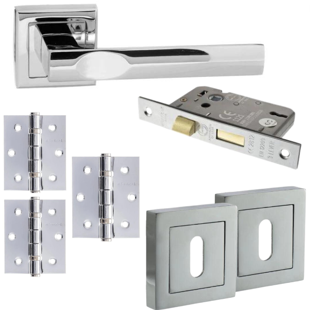 Kansas Polished Chrome - Handle Pack - Key Sashlock