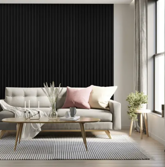 Black Laminate Acoustic Wall Panelling