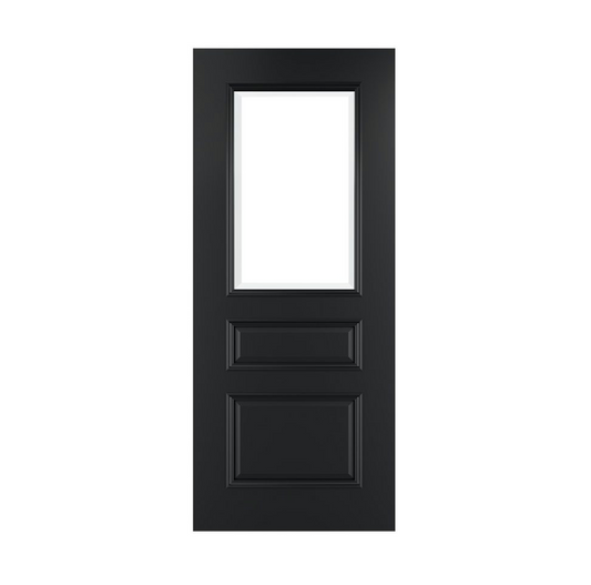 Windsor Black Prefinished Door Glazed