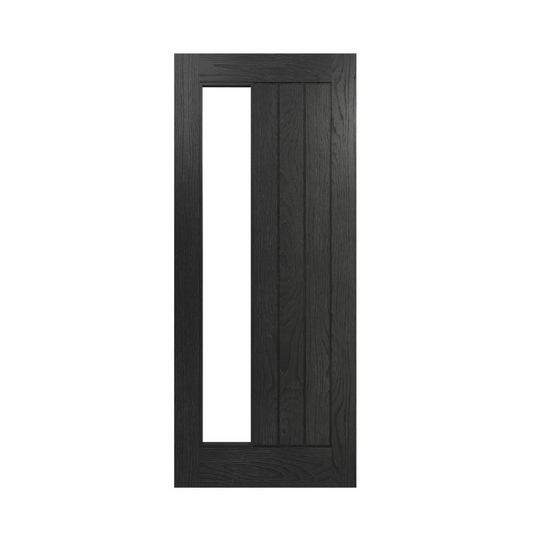 Ely Brushed Black Oak Glazed Doors