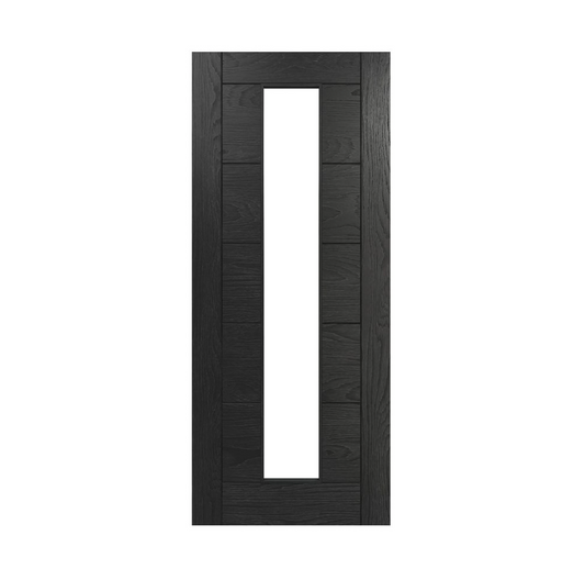 Seville Glazed Brushed Black Prefinished Door