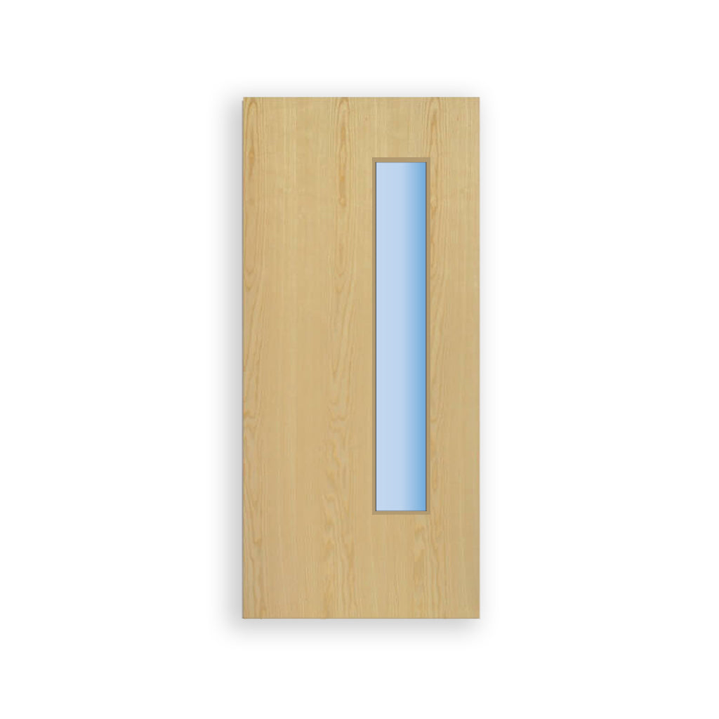 Glazed Vision Panel FD60 Fire - Flush Ash Veneer