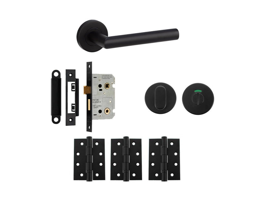 Matt Black CH499 Lever Handle Pack - Bathroom