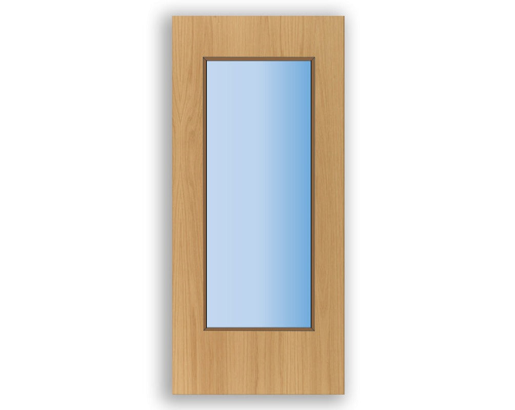 Fully Glazed Vision Panel FD60 Fire - Flush Oak Veneer