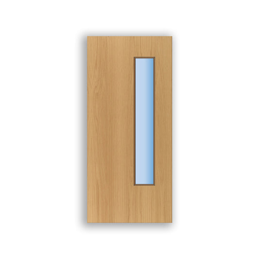 Glazed Vision Panel FD30 Fire - Flush Oak Veneer Doors (Bespoke)